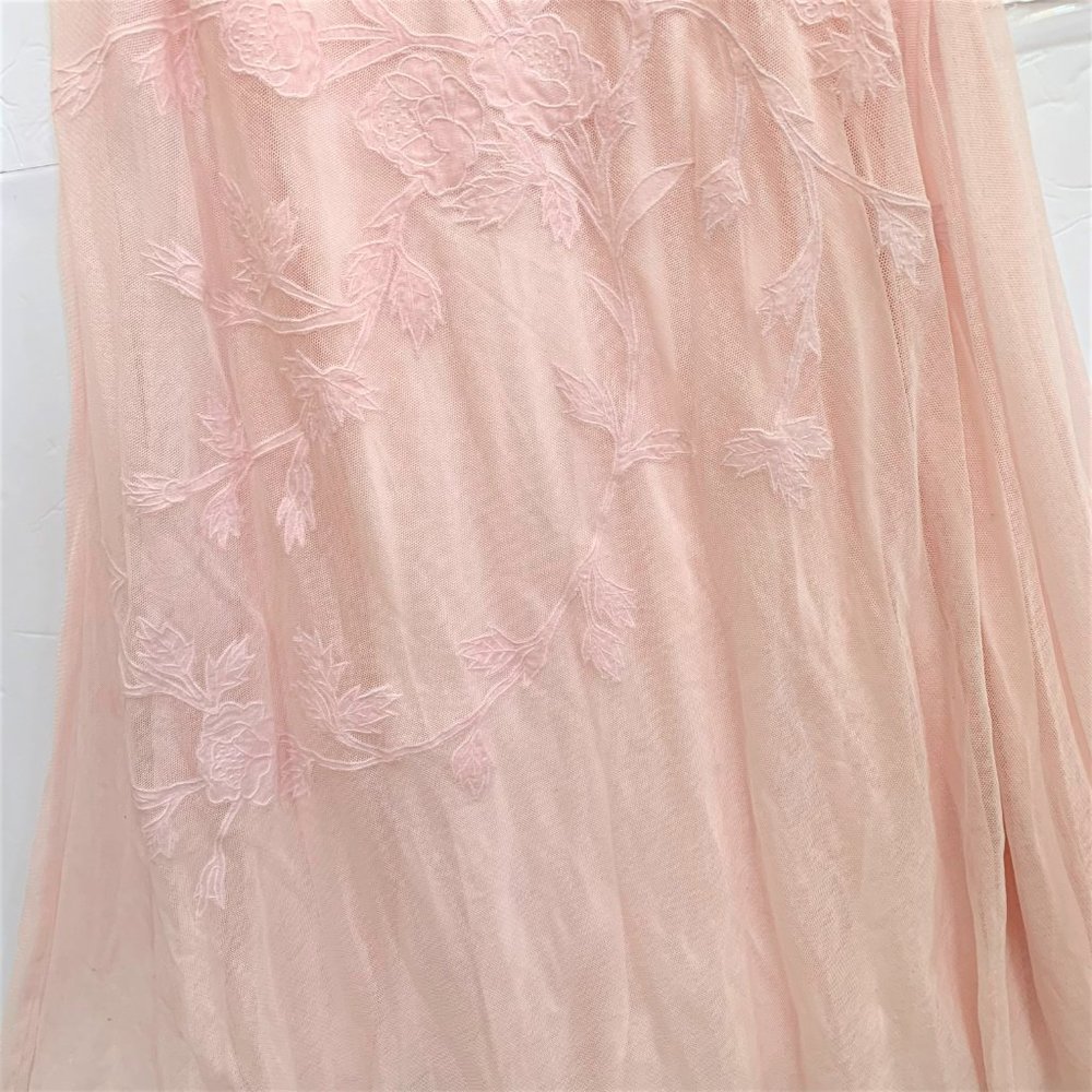 Lauren Ralph Lauren Embroidered Tulle Formal Evening Prom Maxi Dress - Picture 3 of 10